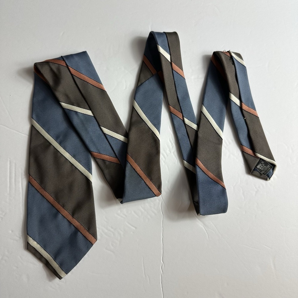Retro Main Street Necktie Retro Abstract Stripe Colorblock Vintage Small‎ Flaw